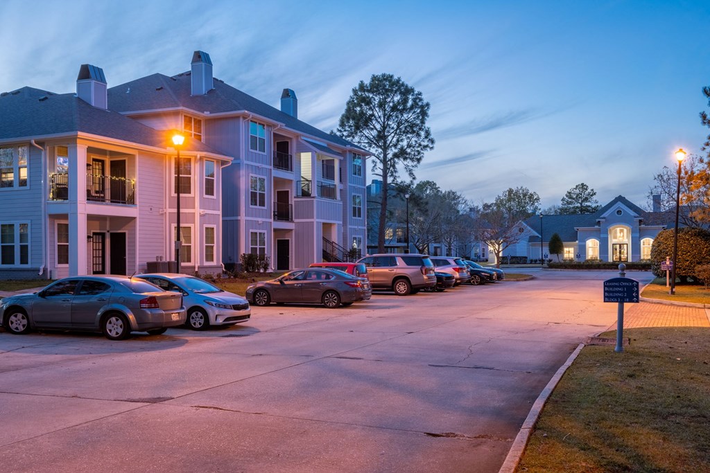 Property Exterior at Night Property Exterior at Night of The Property at Blu on the Boulevard, Baton Rouge, LA